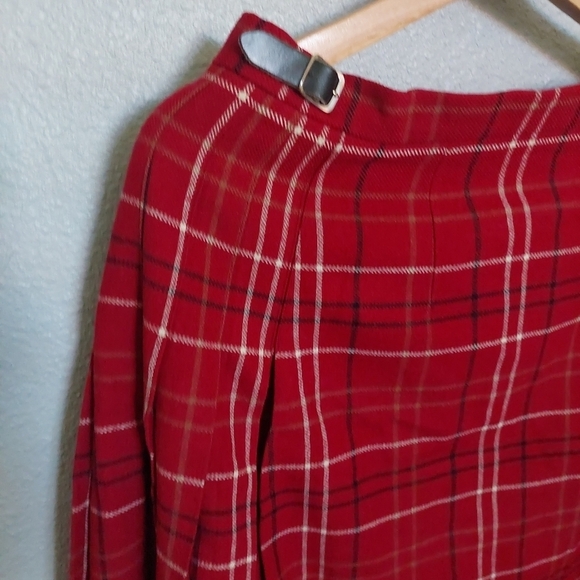 James Pringle Weavers of Inverness Scottish Kilt Red Plaid Wool 14 UK16 - Picture 3 of 9